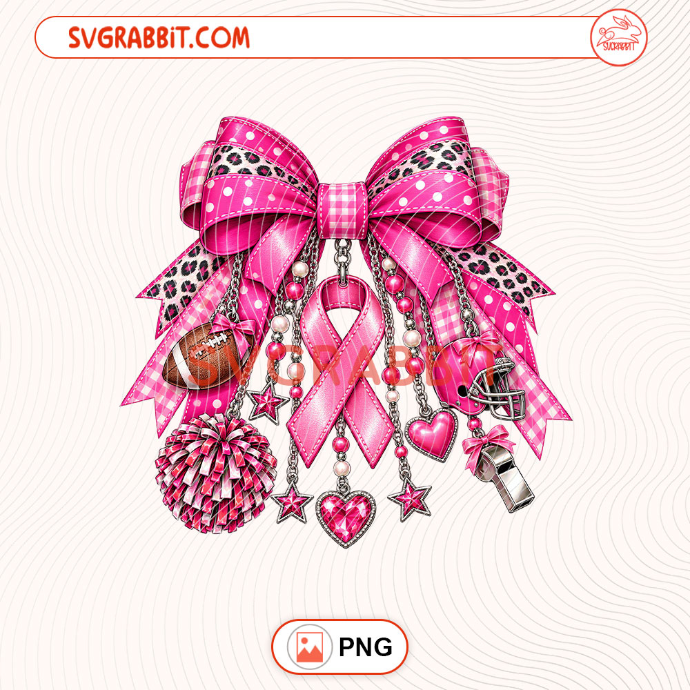 Breast Cancer Awareness Coquette Bow PNG Breast Cancer PNG digital download for sublimation awareness shirts pink out events mugs tumblers stickers decals and support crafts