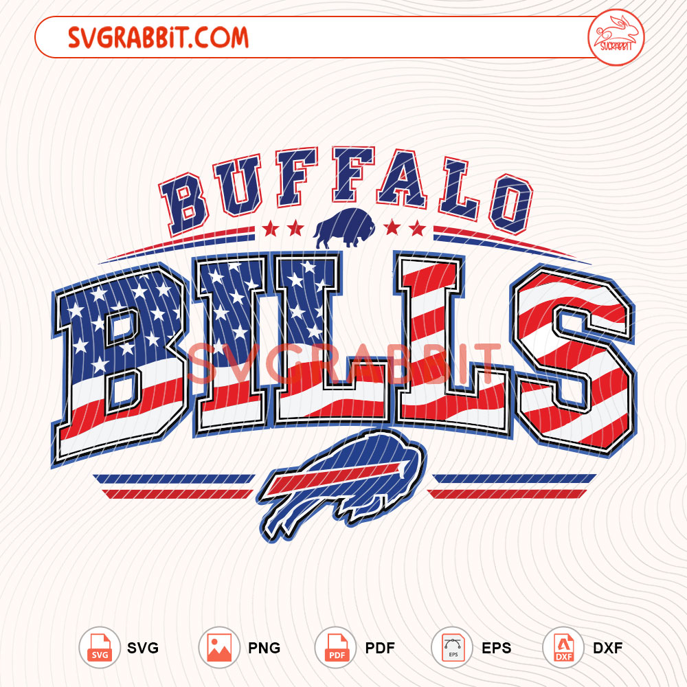 Buffalo Bills Football SVG Bills USA Flag Football SVG digital download for Cricut Silhouette shirts mugs tumblers stickers decals and football crafts