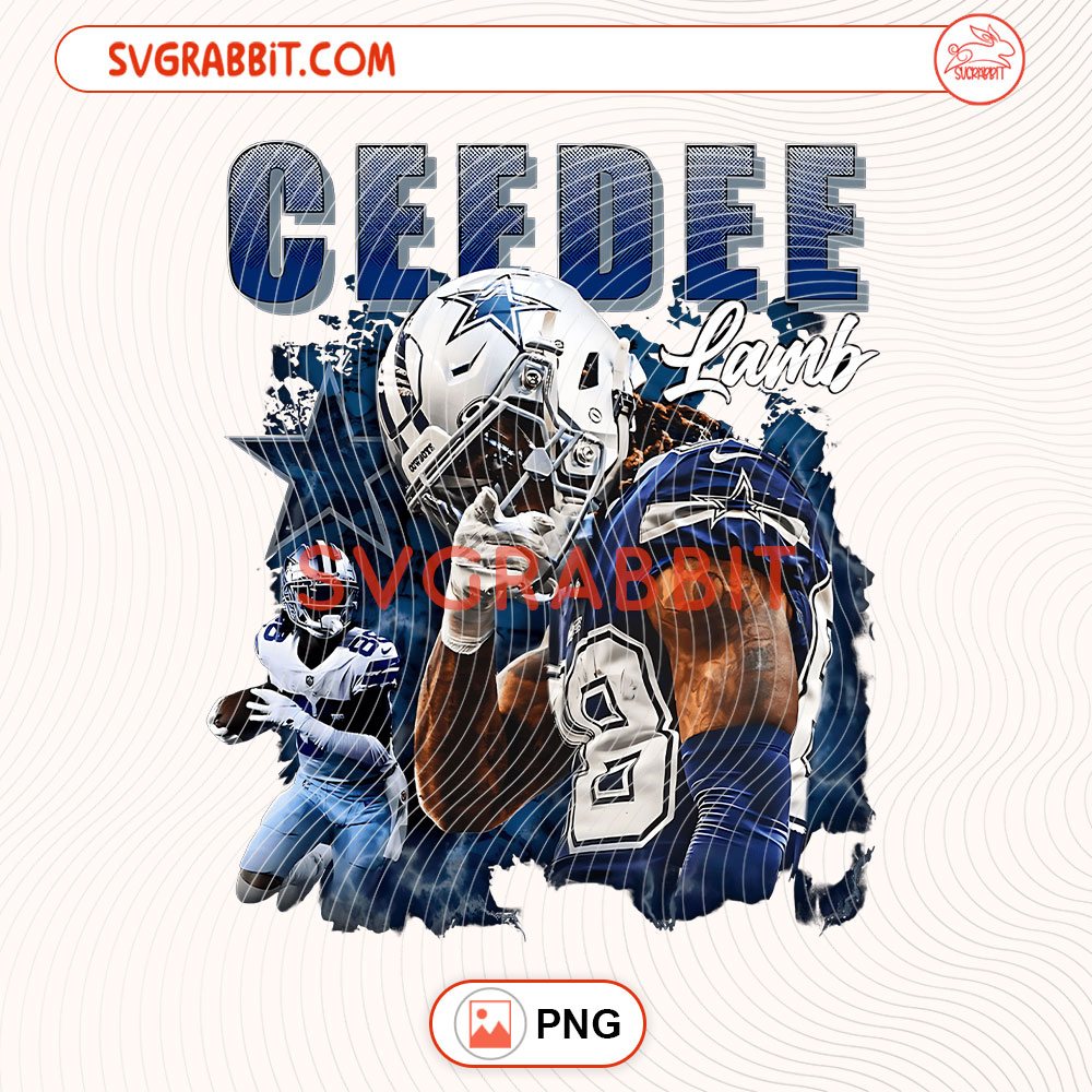 Ceedee Lamb 88 Dallas Cowboys PNG Dallas Cowboys PNG 300 DPI transparent background for shirts mugs tumblers stickers decals football gifts and game day crafts