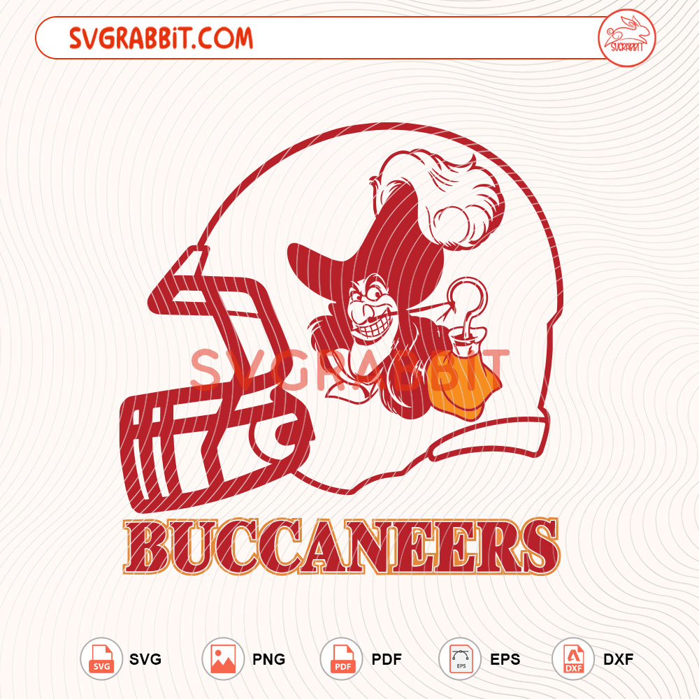 Champion Cream Tampa Bay Buccaneers Captain Hook SVG for game day shirts mugs tumblers stickers decals Cricut Silhouette and football crafts
