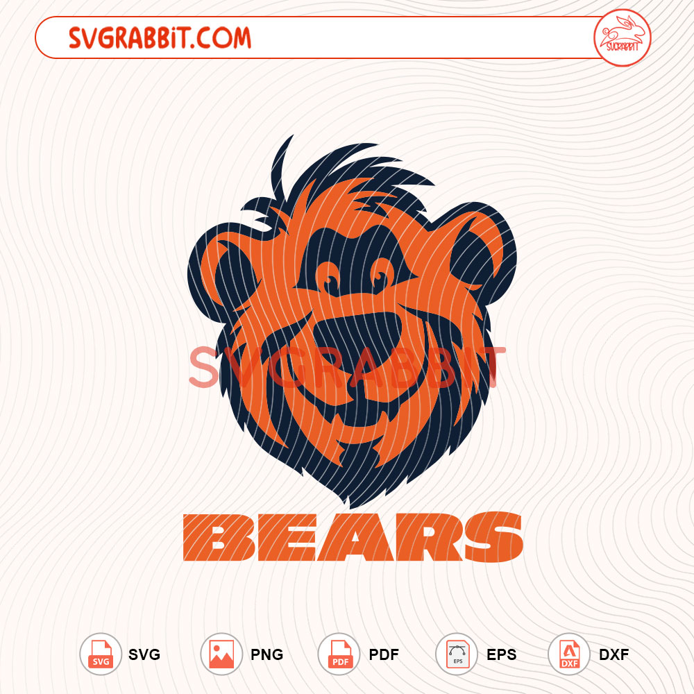 Chicago Bears Baloo SVG Chicago Bears Jungle Book SVG for game day shirts mugs tumblers stickers decals Cricut Silhouette and football crafts