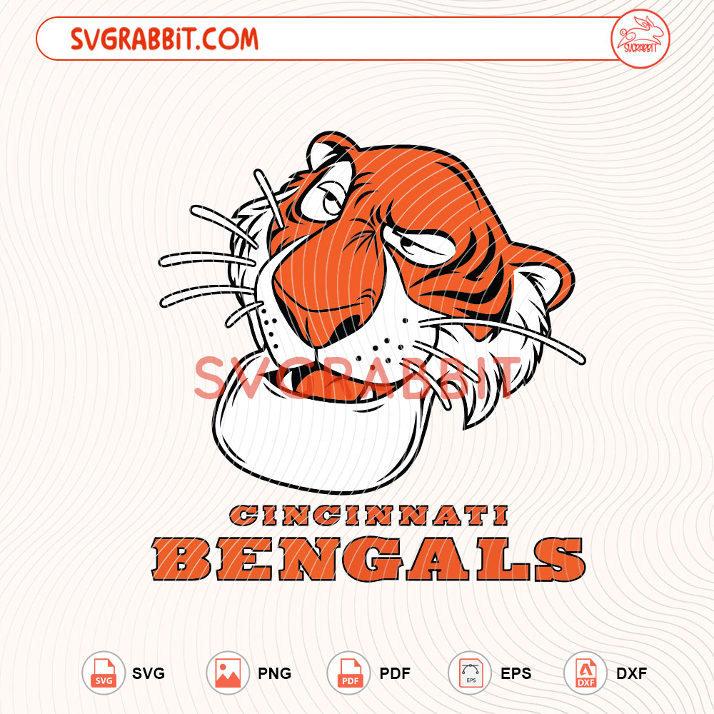 Cincinnati Bengals Shere Khan SVG Cincinnati Bengals SVG for game day shirts mugs tumblers stickers decals Cricut Silhouette and football crafts