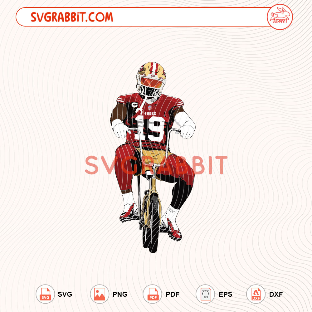 Deebo Samuel SF Football Bicycle SVG Deebo Samuel SVG digital download for Cricut Silhouette football shirts mugs tumblers stickers decals and game day crafts