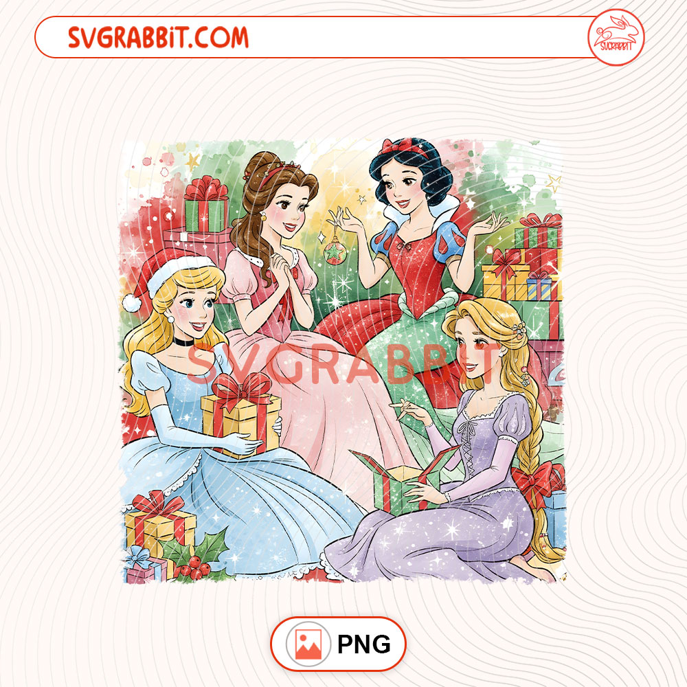Disney Christmas Princess PNG Disney Christmas Art digital download for shirts mugs tumblers stickers decals and holiday crafts