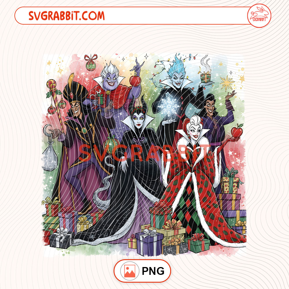 Disney Christmas Villains PNG Disney Christmas Clip Art for shirts mugs tumblers stickers sublimation gifts and holiday crafts