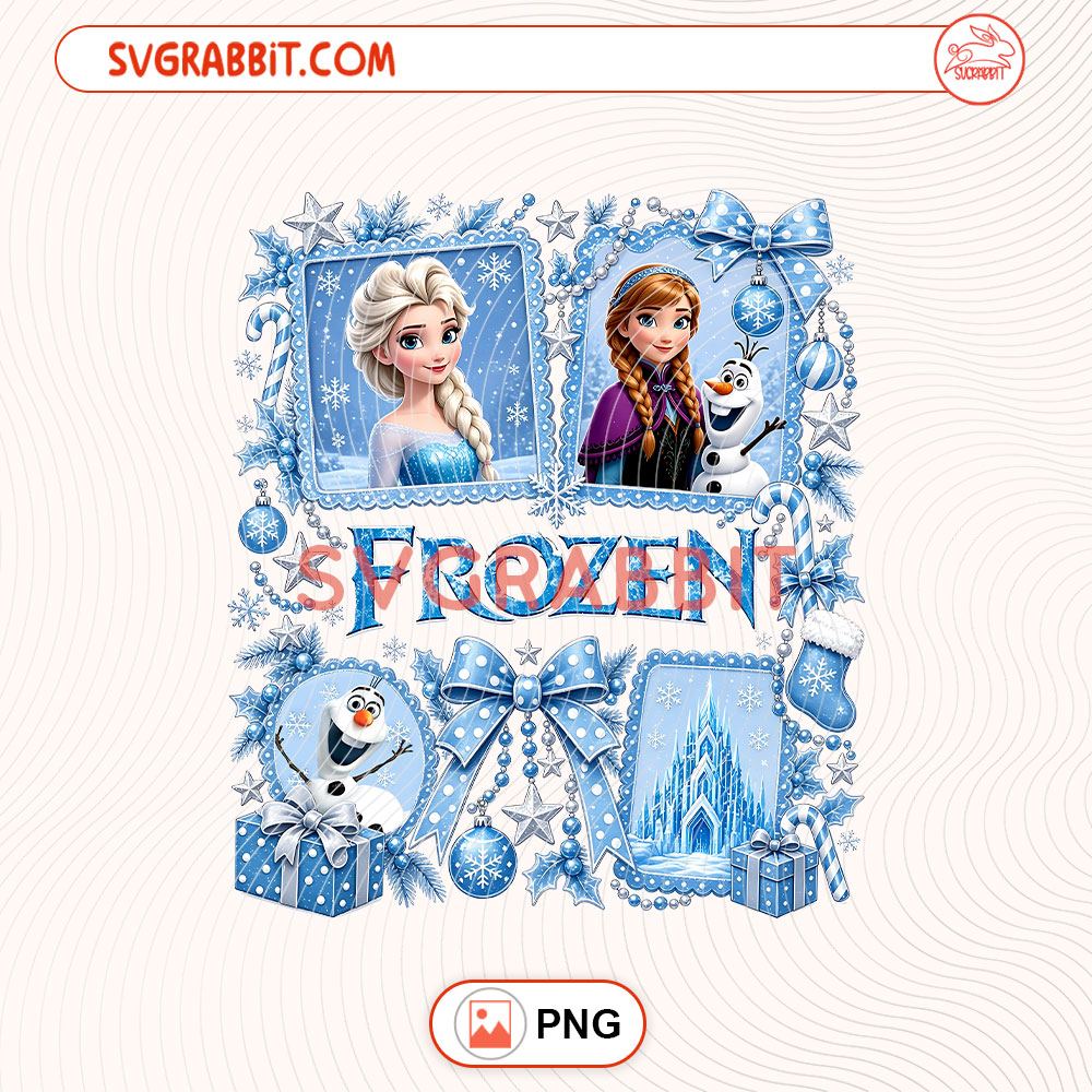 Frozen Christmas Princess Disney PNG Princess Elsa PNG for shirts mugs tumblers stickers sublimation gifts and winter holiday crafts