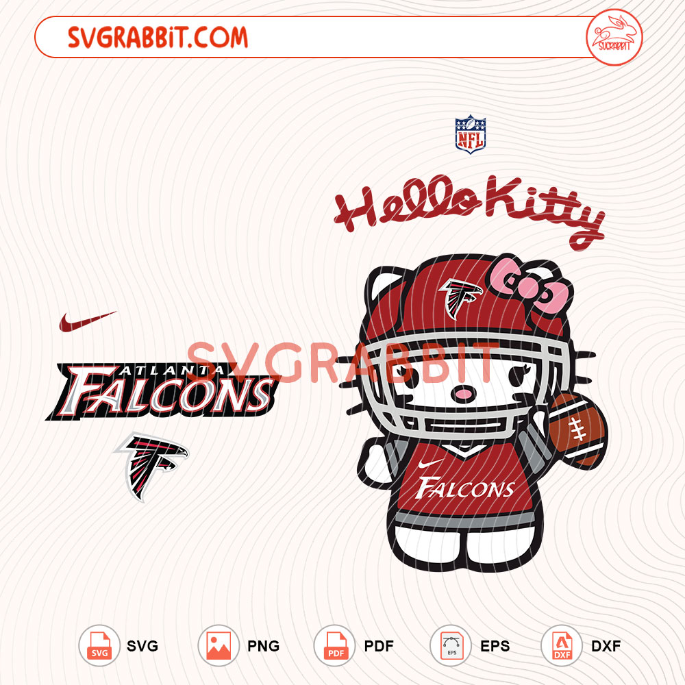 Hello Kitty Atlanta Falcons NFL SVG Atlanta Falcons NFL SVG digital download for Cricut Silhouette shirts mugs tumblers stickers decals and football crafts