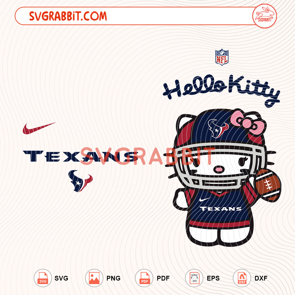 Hello Kitty Houston Texans NFL Svg Houston Texans NFL Svg digital download for Cricut Silhouette shirts mugs tumblers stickers decals and football crafts