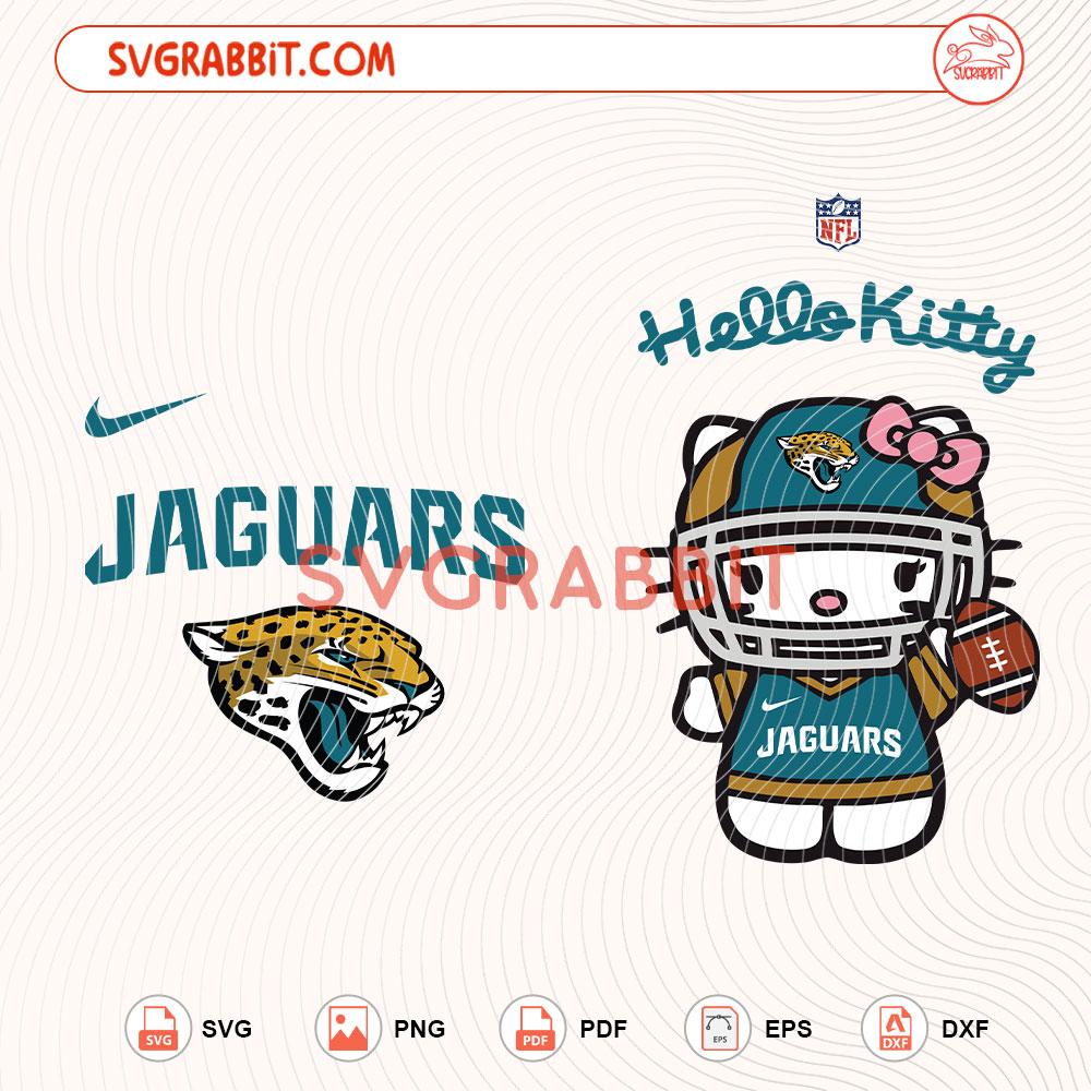 Hello Kitty Jacksonville Jaguars NFL SVG Jaguars NFL SVG digital download for Cricut Silhouette shirts mugs tumblers stickers decals and football crafts