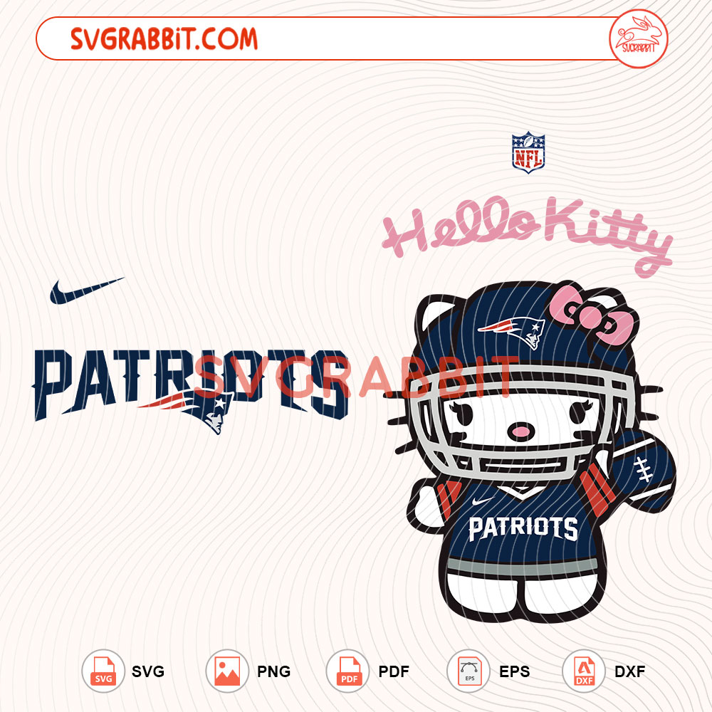 Hello Kitty New England Patriots NFL Svg Patriots NFL Svg digital download for Cricut Silhouette shirts mugs tumblers stickers decals and football crafts