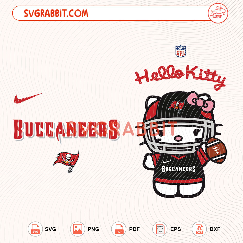 Hello Kitty Tampa Bay Buccaneers NFL Svg Buccaneers NFL Svg digital download for Cricut Silhouette shirts mugs tumblers stickers decals and football crafts
