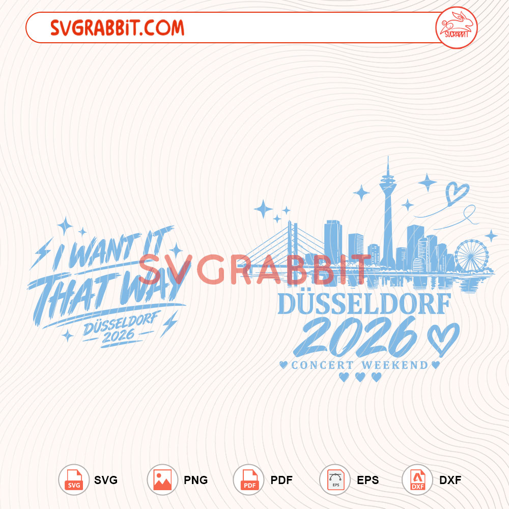 I Want It That Way Düsseldorf 2026 Concert SVG digital download for Cricut Silhouette shirts crop tops mugs tumblers stickers decals and music fan crafts