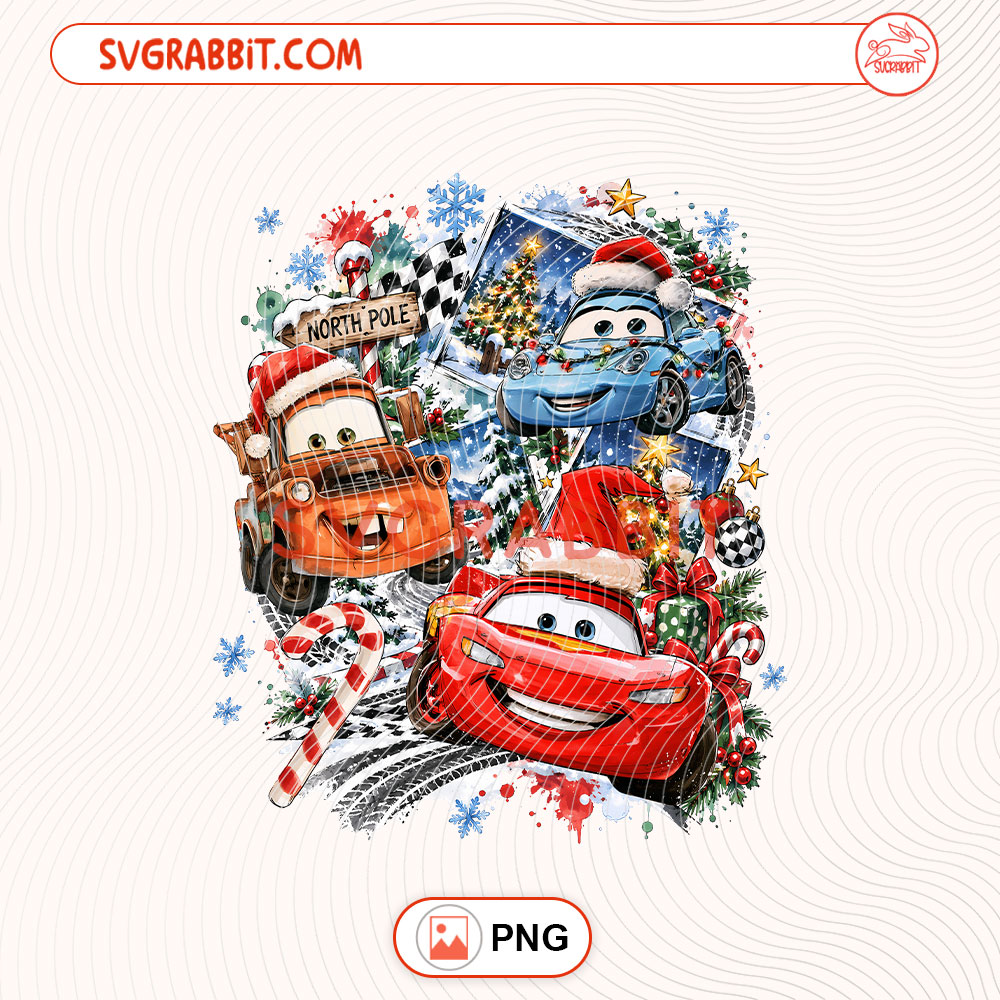 Lightning Mcqueen Christmas PNG Santa Hat Christmas PNG for shirts mugs tumblers stickers sublimation gifts and holiday crafts