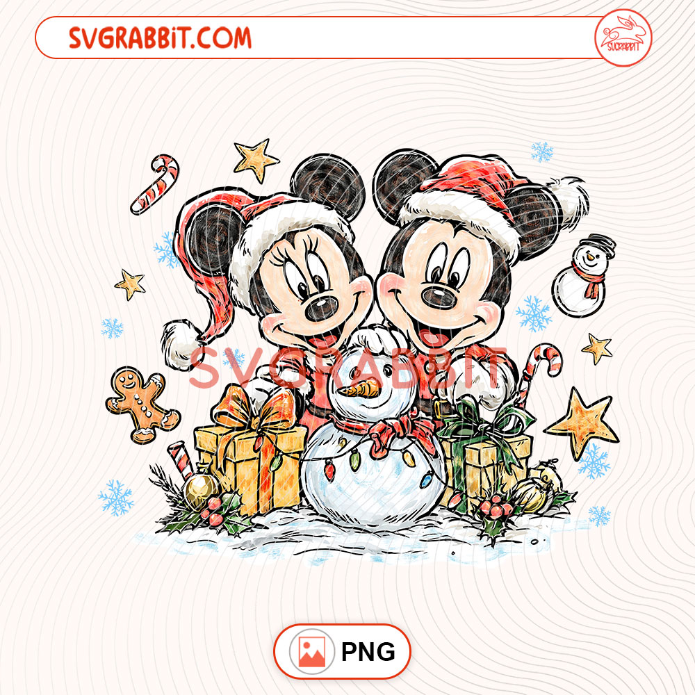 Mickey And Minnie Christmas PNG Mouse Santa Christmas PNG for shirts mugs tumblers stickers sublimation gifts and holiday crafts