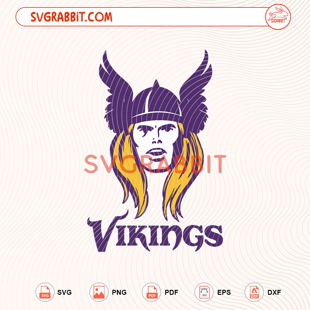 Minnesota Vikings Thor Helmet SVG Viking Football SVG for game day shirts mugs tumblers stickers decals Cricut Silhouette and football crafts