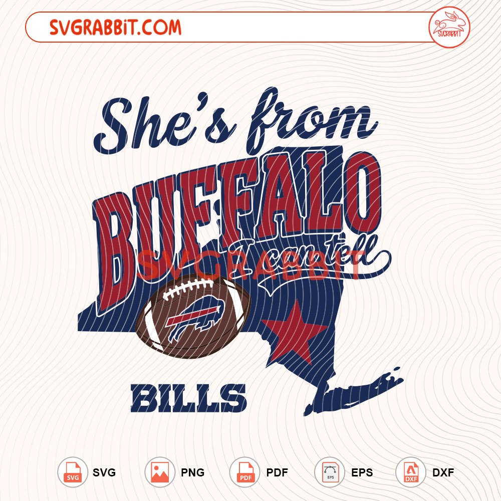 She's From Buffalo I Can Tell SVG Buffalo Football SVG digital download for Cricut Silhouette football shirts mugs tumblers stickers decals and game day crafts