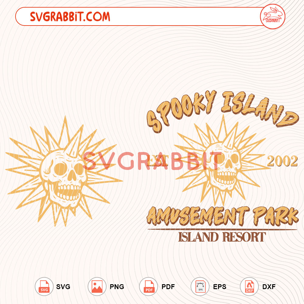 Spooky Island SVG Retro Halloween Movie SVG Disco Skull SVG digital download for Cricut Silhouette shirts mugs tumblers stickers decals and spooky crafts
