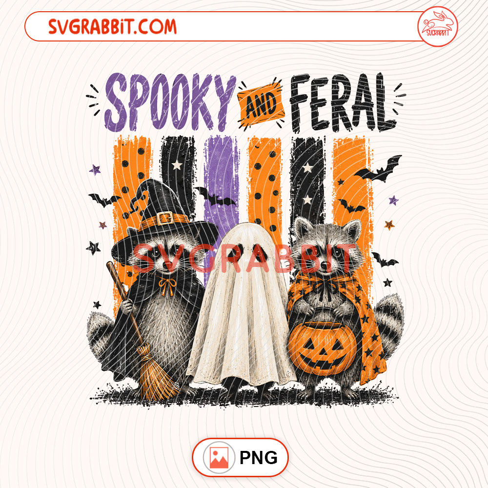 Stripes Spooky And Feral Raccoon PNG Halloween Raccoon PNG 300 DPI transparent background for shirts mugs tumblers stickers decals Halloween gifts and raccoon crafts