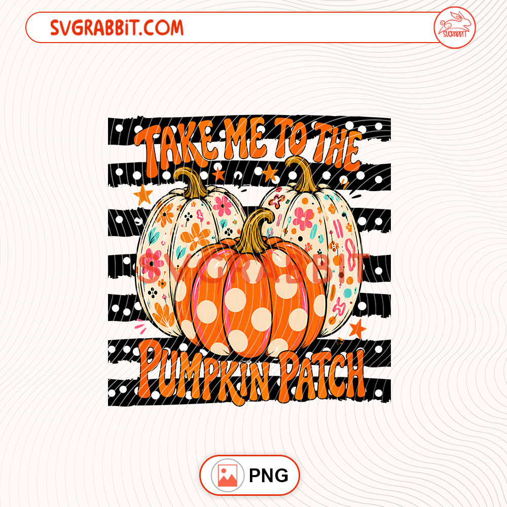 Stripes Take Me To The Pumpkin Patch PNG Striped Fall PNG digital download for Cricut Silhouette fall shirts mugs tumblers stickers decals and pumpkin patch crafts