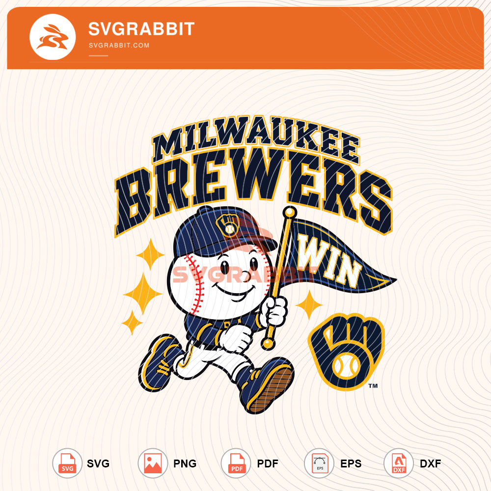 Milwaukee Brewers Win Baseball Mascot SVG Brewers Mascot SVG for baseball shirts hoodies mugs tumblers stickers vinyl sublimation and game day crafts