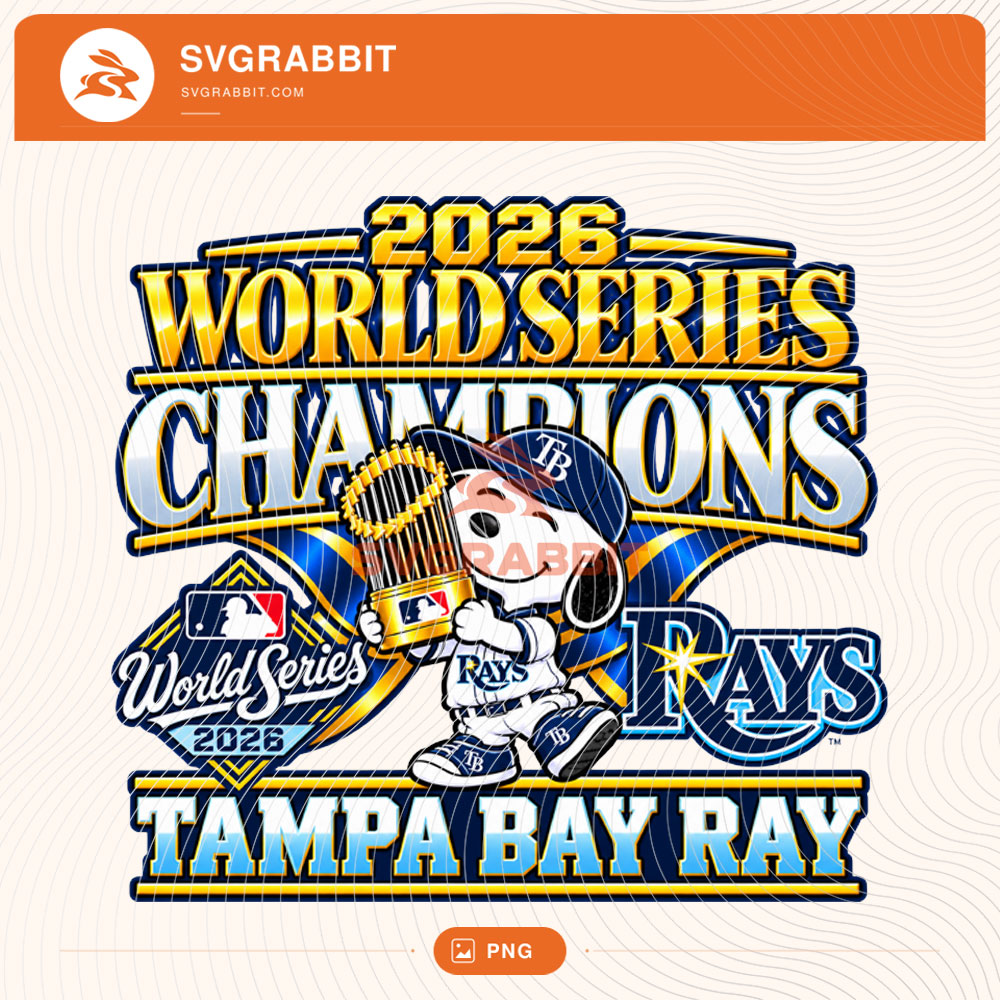 Snoopy Tampa Bay Rays World Series Champions 2026 PNG for shirts mugs tumblers stickers sublimation watch party gifts and fan crafts