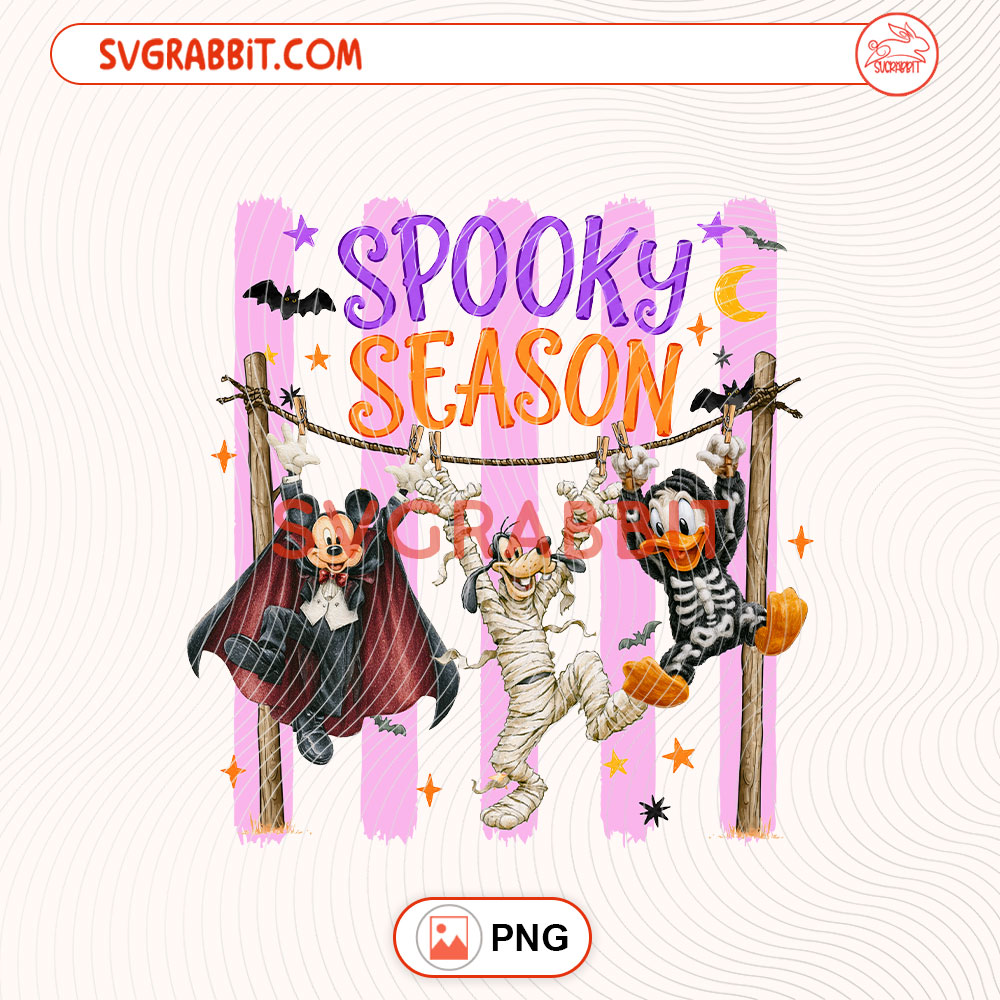 Spooky Season Mickey and Friends Disney Halloween PNG for shirts mugs tumblers stickers sublimation spooky gifts and Halloween crafts
