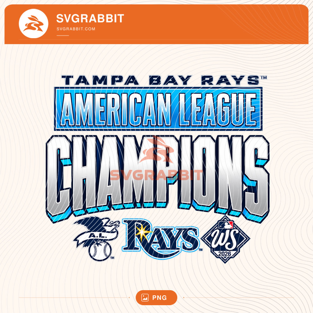 Tampa Bay Rays American League Champions 2026 PNG for baseball shirts mugs tumblers stickers sublimation postseason gifts and fan crafts