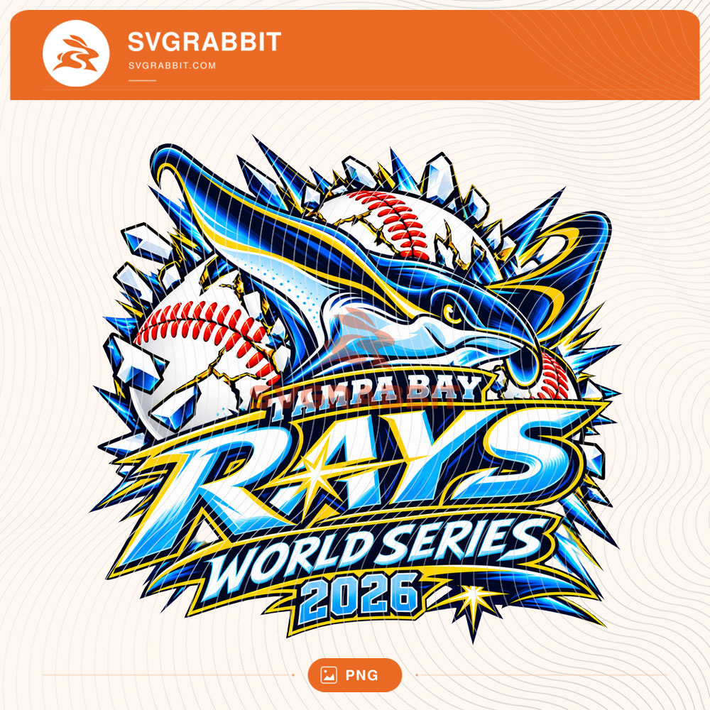 Tampa Bay Rays World Series 2026 Mascot Baseball PNG for shirts mugs tumblers stickers sublimation watch party gifts and fan crafts