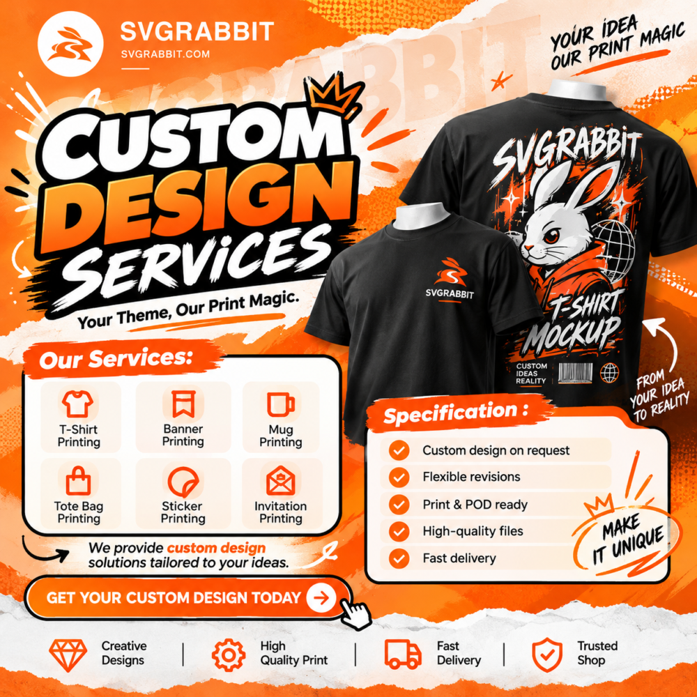 Customizable Design Files for Business & Personal Use SVGRABBIT SVG Bundle Design Collection